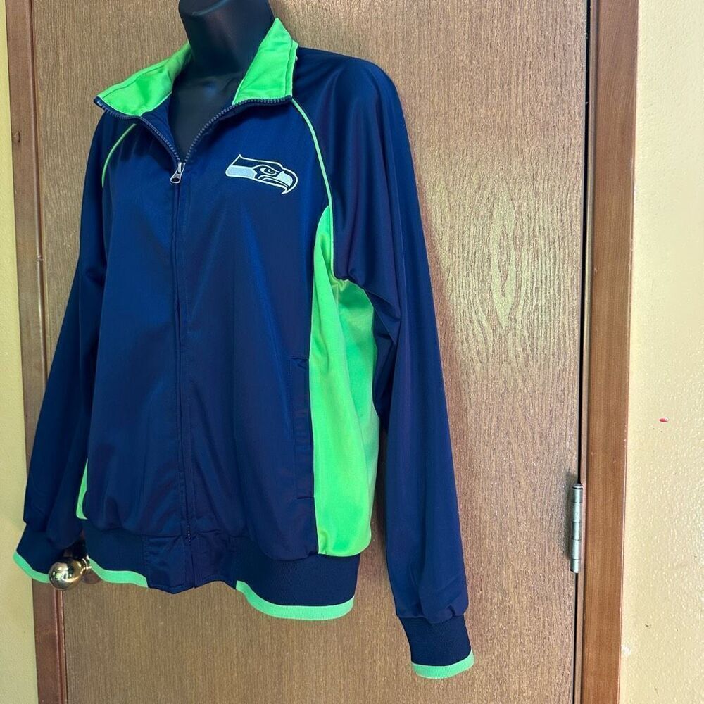 NFL  Seattle Seahawks Zip Up Jacket Blue and Green| Women Size Large